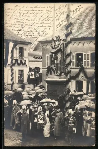 Foto-AK Neustadt /Haardt, Einweihung Jakob Freiherr von Hartmann-Denkmal