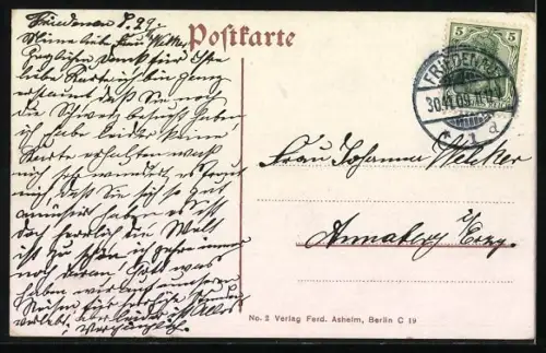 AK Berlin-Friedenau, Rheinstrasse mit Kaisereiche, Strassenbahn, Abzweig