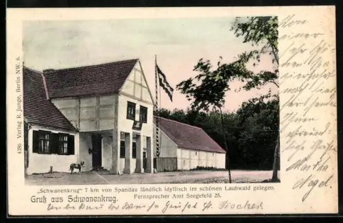 AK Seegefeld, Gasthaus Schwanenkrug im Wald