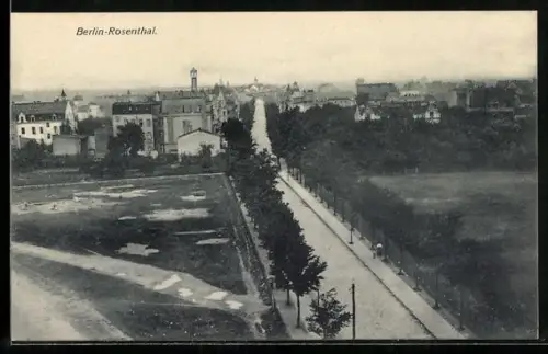 AK Berlin-Rosenthal, Strassenpartie aus der Vogelschau