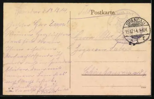 AK Berlin-Spandau, Papierhandlung in der Kaiserstrasse