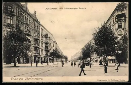 AK Berlin-Charlottenburg, Kantstrasse Ecke Wilmersdorfer Strasse