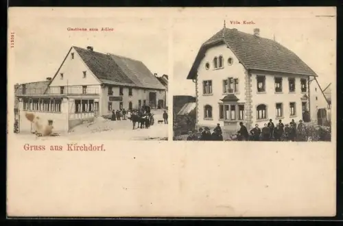 AK Kirchdorf /Brigachtal, Gasthaus zum Adler, Villa Koch