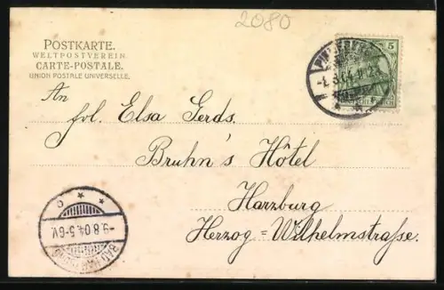 AK Pinneberg, Gasthaus mit Strassenpartie