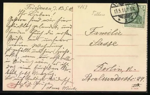 AK Berlin-Friedenau, Süd-West-Corso und Hamburger Platz mit Friseurgeschäft