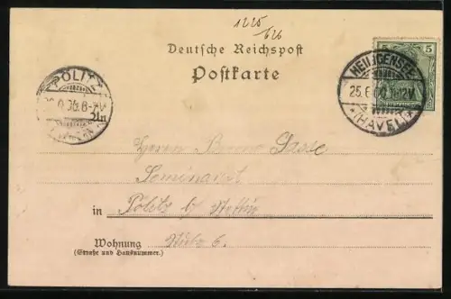 Lithographie Berlin-Heiligensee, Restaurant-Schützenhaus, Seepartie mit Segelbooten und Ruderbooten, Schützenplatz