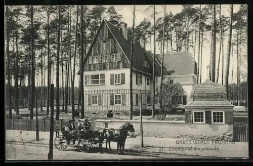 AK Berlin-Frohnau, Direktor-Wohngebäude Villa Forsthaus, Kutsche
