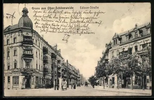 AK Berlin-Oberschöneweide, Edisonstrasse Ecke Wilhelminenhofstrasse