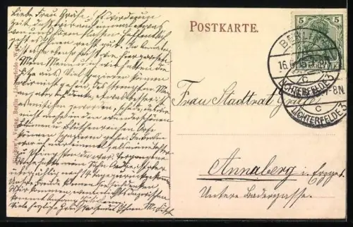 AK Berlin-Lichterfelde, Drakestrasse mit Postamt