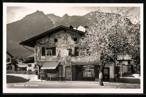 AK Garmisch, Ortspartie mit Kramer