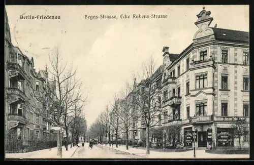 AK Berlin-Friedenau, Begas-Strasse Ecke Rubens-Strasse, Restaurant zur nassen Ecke