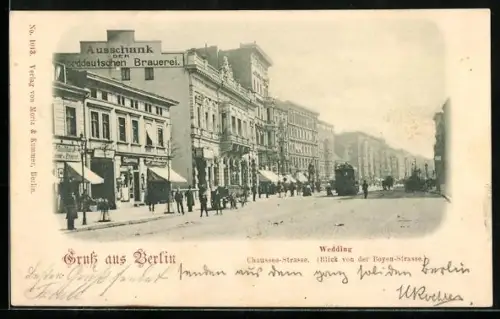 AK Berlin-Wedding, Chausseestrasse Ecke Boyenstrasse, Ausschank der Norddeutschen Brauerei