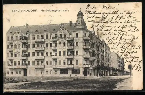AK Berlin-Rixdorf, Partie in der Heidelbergerstrasse