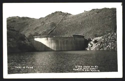 3 Fotografien Ansicht Villa Carlos Paz, Staudamm am Lago San Roque auf Cordoba, Staumauer
