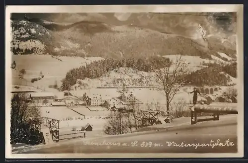 AK Steinhaus a. S., Ortsansicht im Winter