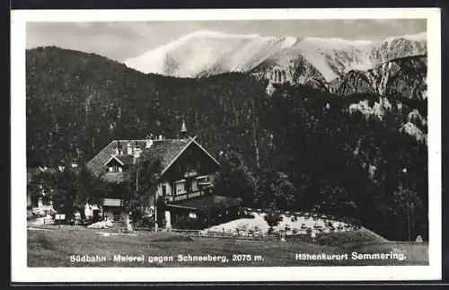 AK Semmering, Südbahn-Meierei gegen Schneeberg