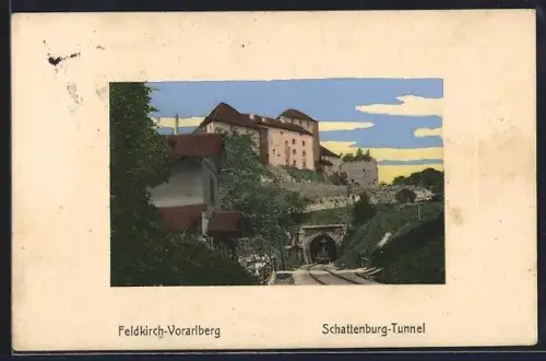 AK Feldkirch /Vorarlberg, Schattenburg-Tunnel