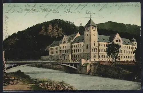 AK Feldkirch, Justizpalast mit Brücke