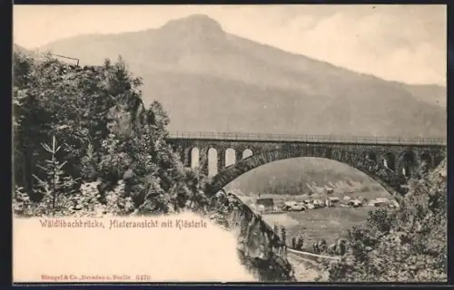 AK Klösterle, Wäldlibachbrücke, Hinteransicht
