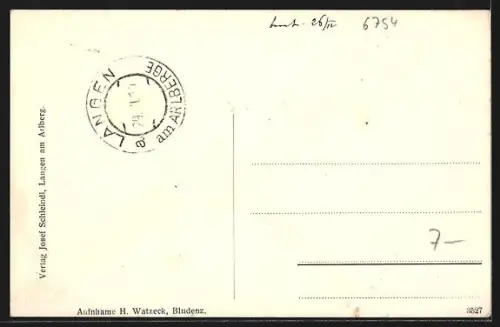 AK Langen am Arlberg, Bergpanorama mit Viadukt