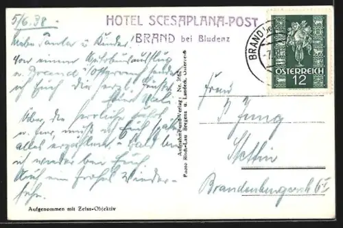 AK Brand bei Bludenz, Hotel Scesaplana