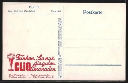 AK Brand /Montafon, Kirche mit Gebirgspanorama