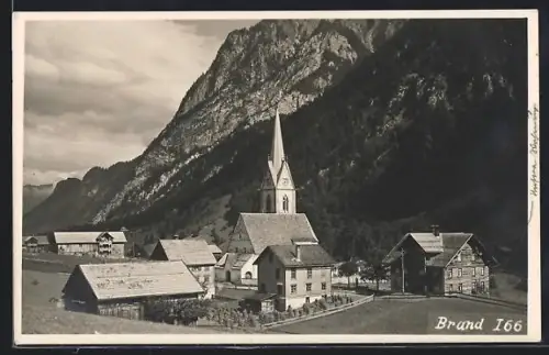 AK Brand, Kirche und Gebirgspanorama