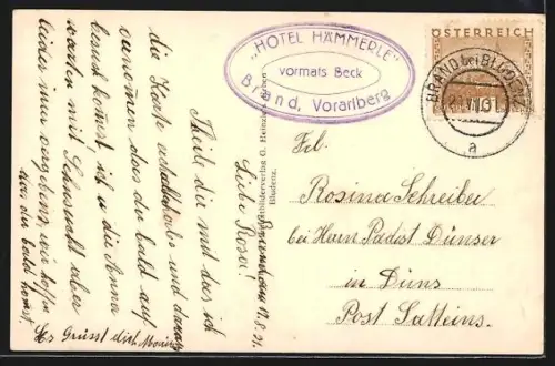 AK Brand /Vorarlberg, Hotel Beck