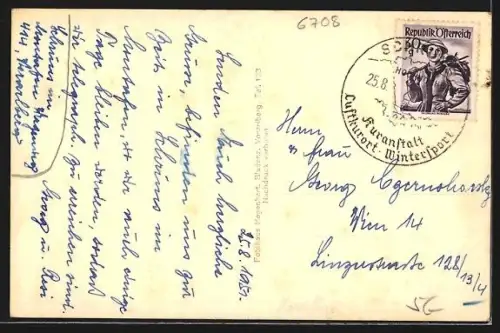 AK Brand, Hotel Scesaplana, Talansicht mit Bergen