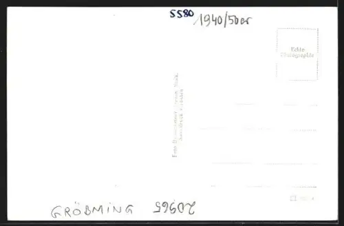 AK Gröbming, Strasse mit Gasthof Post und Kirche