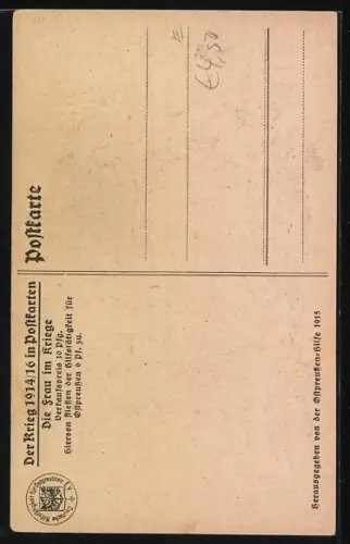 Künstler-AK Fritz Quidenus: Krankenschwester mit Blinden Veteranen