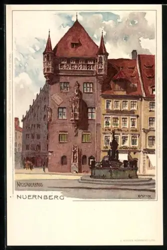 Künstler-AK K. Mutter: Nürnberg, Partie am Nassauerhaus
