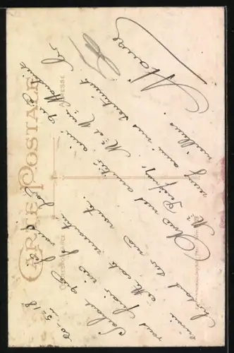 Künstler-AK Griff: Frecher Mann weckt eine genervte Frau