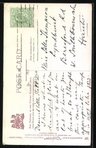 Künstler-AK Hamish: Matrose steht am Strand und beobachtet eine Frau mit Strohhut