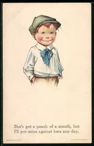 Künstler-AK Charles Henry Twelvetrees: Junge mit Mütze und Hände in den Taschen