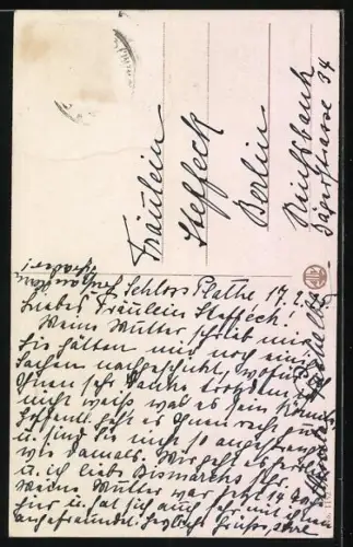 Künstler-AK Chicky Spark: Paar küsst sich hinter dem Rücken des Freundes