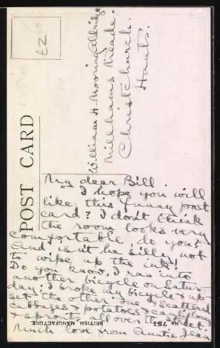 Künstler-AK T. Gilson: Kind am Schreibtisch denkt über einen geliebten Menschen nach