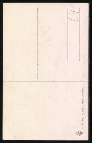 Künstler-AK H. Zahl: Kind wäscht einen kleinen Hund vor einem Spiegel