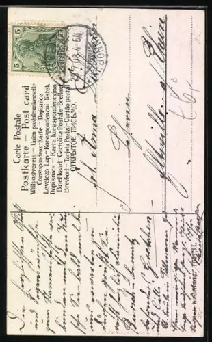 AK Kinderpaar auf einem Dreirad, Glückwunsch zum Namenstag