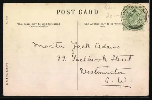 AK Kleiner Junge mit einem Spielzeugpferd