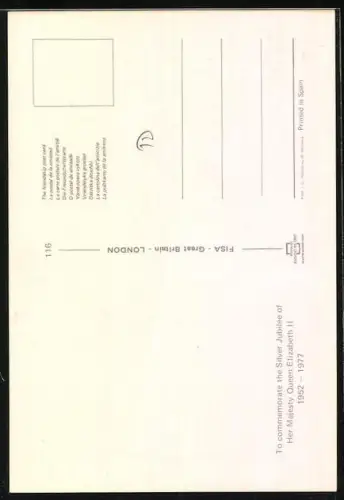 AK Queen Elizabeth II and Consort, Silver Jubilee 1977, Portrait