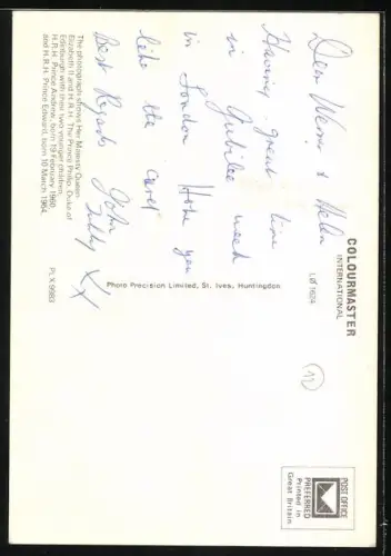 AK Queen Elizabeth II. with Princes Philip, Andrew and Edward