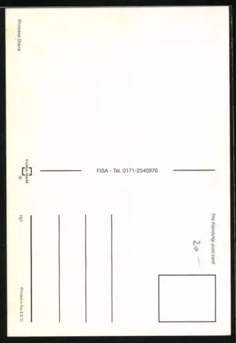 AK Prinzessin Diana mit einem Blumenstrauss, Portrait