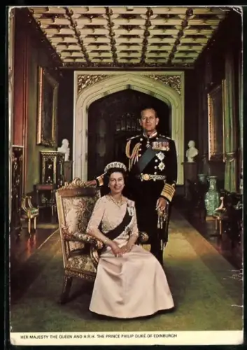 AK Queen Elizabeth II. and the Duke of Edinburgh, Portrait