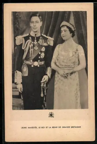 AK Le Roi et la Reine de Grande Bretagne, Portrait
