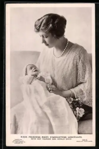 AK Princess Mary, Viscountess Lascelles, with her Son Gerald David