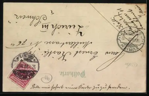 Lithographie Frankfurt a. M., Ansicht vom Opernhaus, Halt gegen das Licht