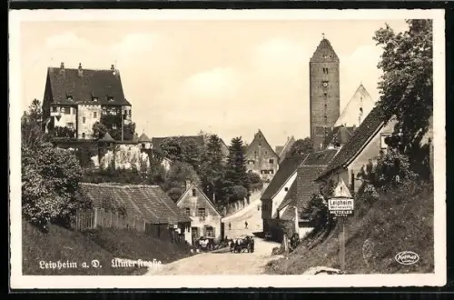 AK Leipheim, Blick in die Ulmer Strasse