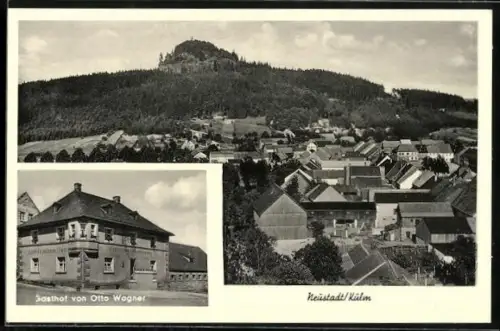 AK Neustadt / Kulm, Gasthof von Otto Wagner, Ortsansicht