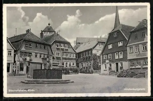 AK Bischofsheim / Rhön, Partie am Hindenburgplatz